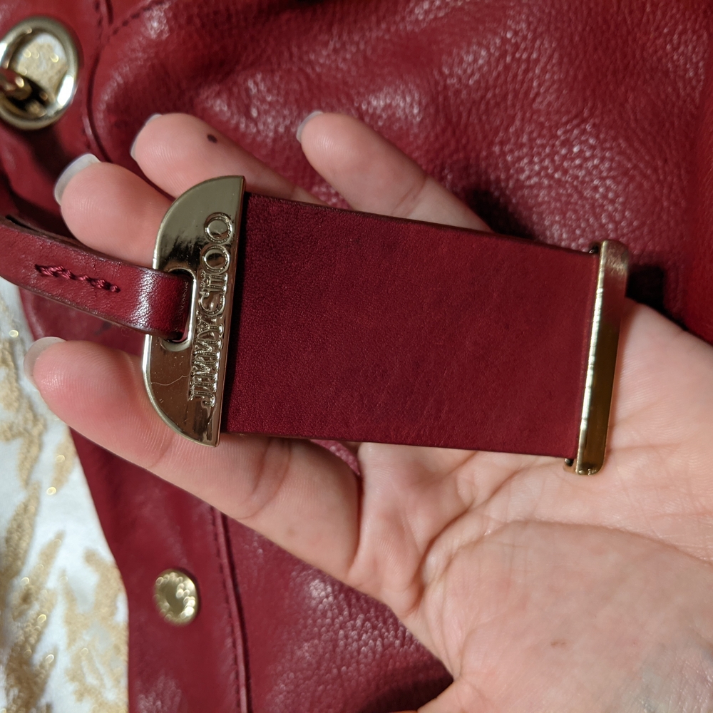 Jimmy Choo Red Leather Tote Bag - Picture 3 of 5
